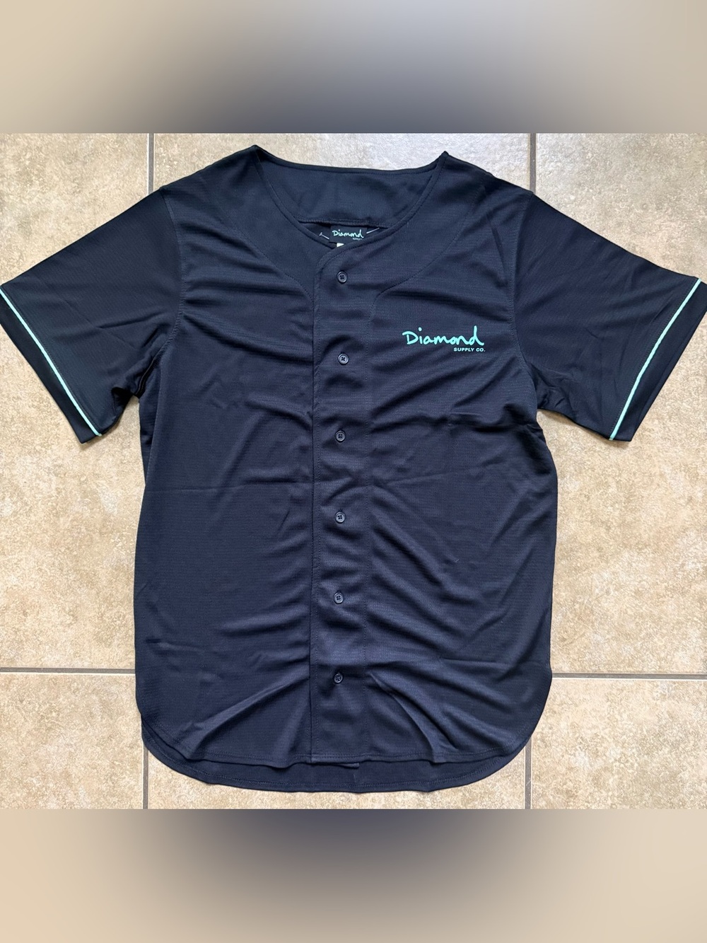 Diamond Supply Co. Baseball Jersey Men's Size Medium Black New FAST SHIPPING